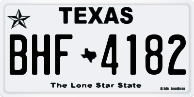 TX license plate BHF4182