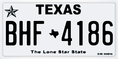 TX license plate BHF4186