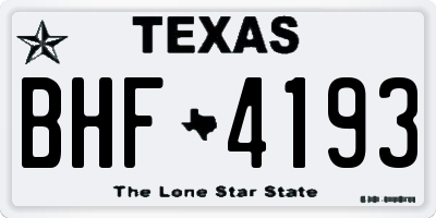 TX license plate BHF4193