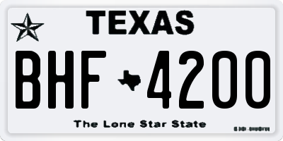 TX license plate BHF4200