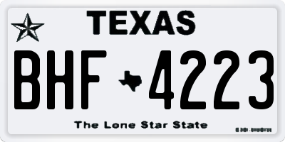 TX license plate BHF4223