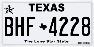 TX license plate BHF4228