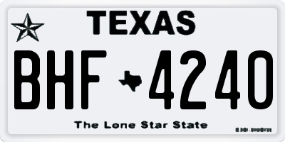 TX license plate BHF4240
