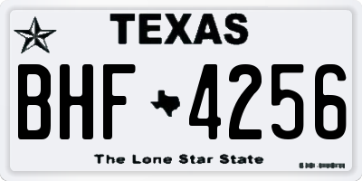 TX license plate BHF4256