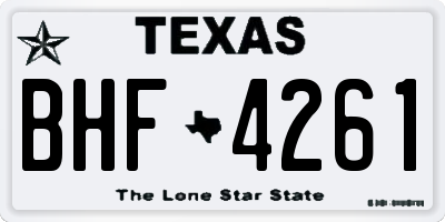TX license plate BHF4261
