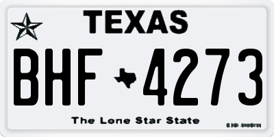 TX license plate BHF4273