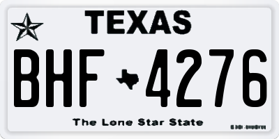 TX license plate BHF4276
