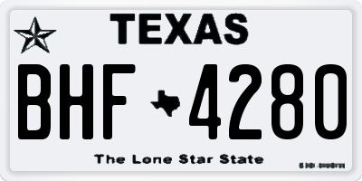 TX license plate BHF4280