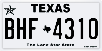 TX license plate BHF4310