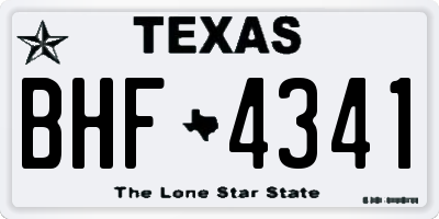 TX license plate BHF4341