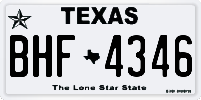 TX license plate BHF4346