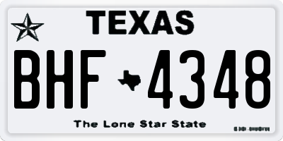 TX license plate BHF4348