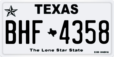 TX license plate BHF4358
