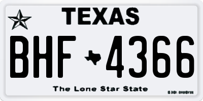 TX license plate BHF4366
