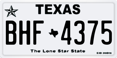 TX license plate BHF4375