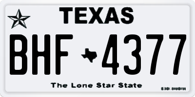 TX license plate BHF4377
