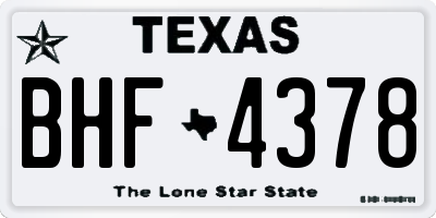 TX license plate BHF4378