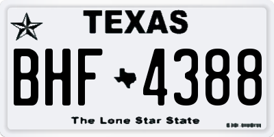 TX license plate BHF4388