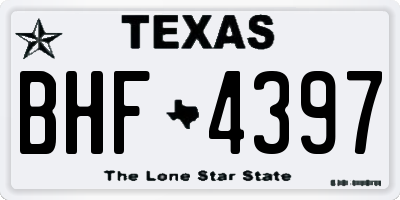 TX license plate BHF4397