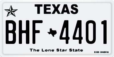 TX license plate BHF4401