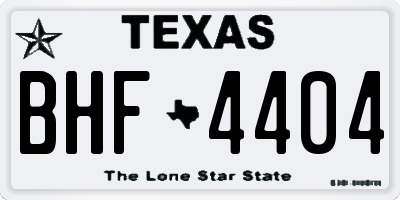 TX license plate BHF4404