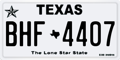 TX license plate BHF4407