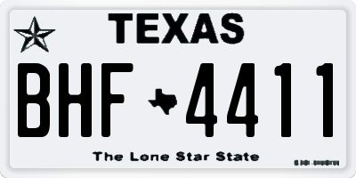 TX license plate BHF4411