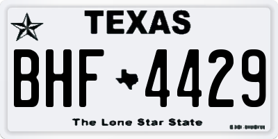 TX license plate BHF4429