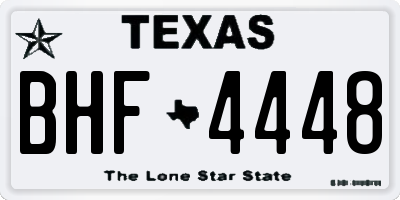 TX license plate BHF4448