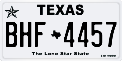TX license plate BHF4457