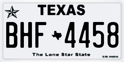 TX license plate BHF4458