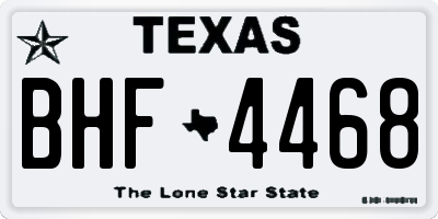 TX license plate BHF4468