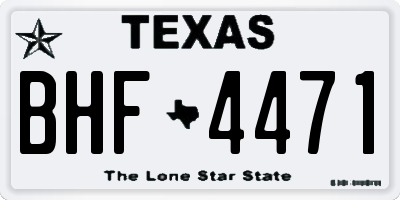 TX license plate BHF4471