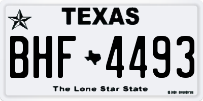 TX license plate BHF4493