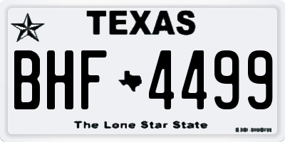 TX license plate BHF4499
