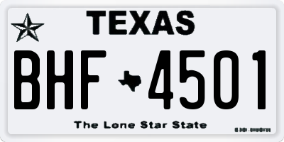 TX license plate BHF4501
