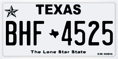 TX license plate BHF4525