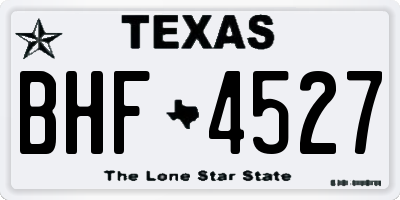 TX license plate BHF4527