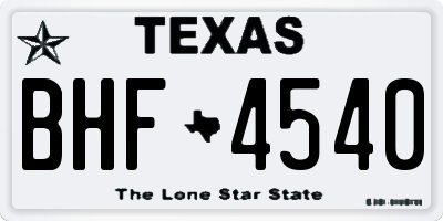 TX license plate BHF4540