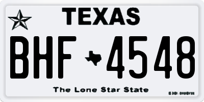 TX license plate BHF4548