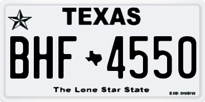TX license plate BHF4550