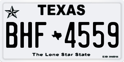 TX license plate BHF4559