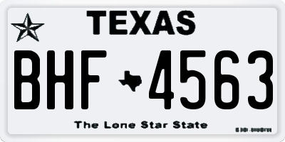 TX license plate BHF4563