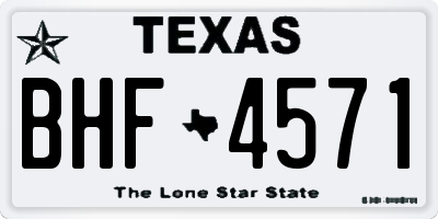 TX license plate BHF4571