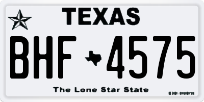 TX license plate BHF4575