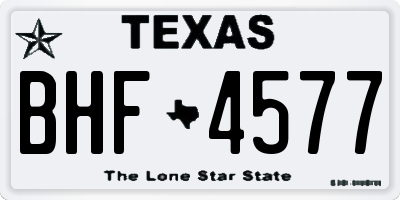 TX license plate BHF4577