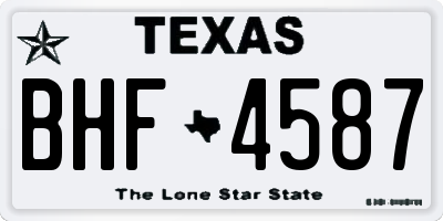 TX license plate BHF4587