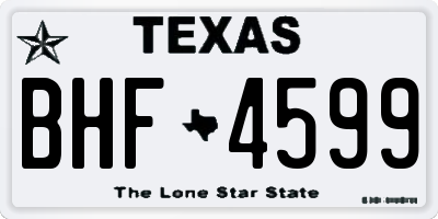 TX license plate BHF4599