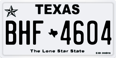 TX license plate BHF4604