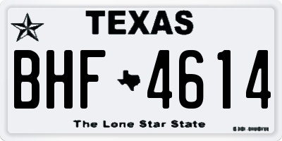 TX license plate BHF4614